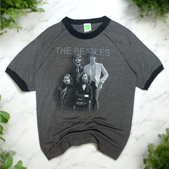 THE BEATLES Y2K Graphic Ringer Band T Shirt - Picture 1 of 6